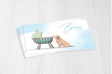 Hond met wiegje